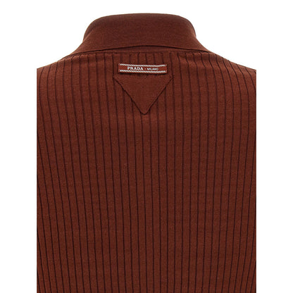 Prada Brown Cotton Polo Shirt