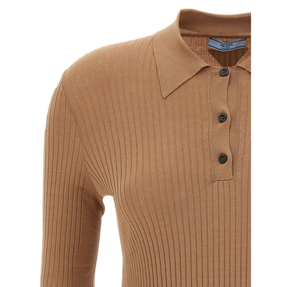 Prada Beige Cotton Polo Shirt