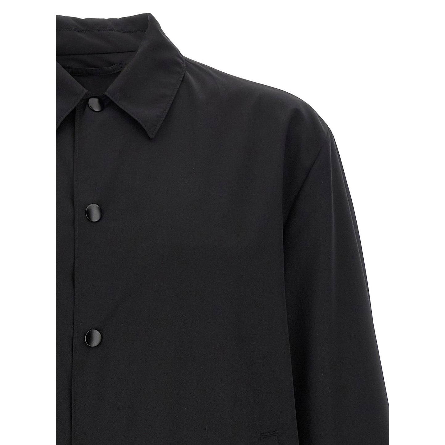 Prada Black Virgin Wool Full-Length Jacket