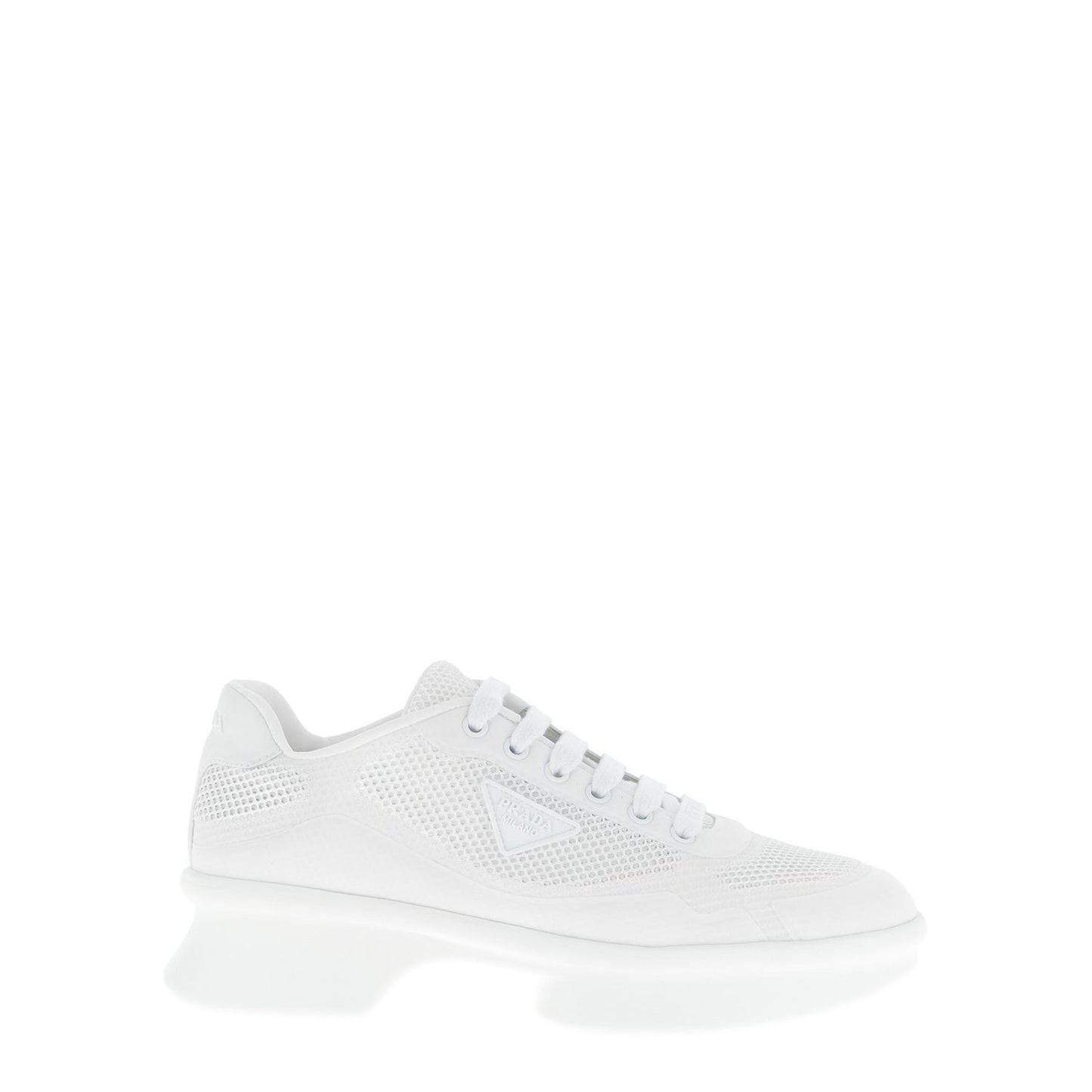 Prada White Polyester Athletic Sneakers