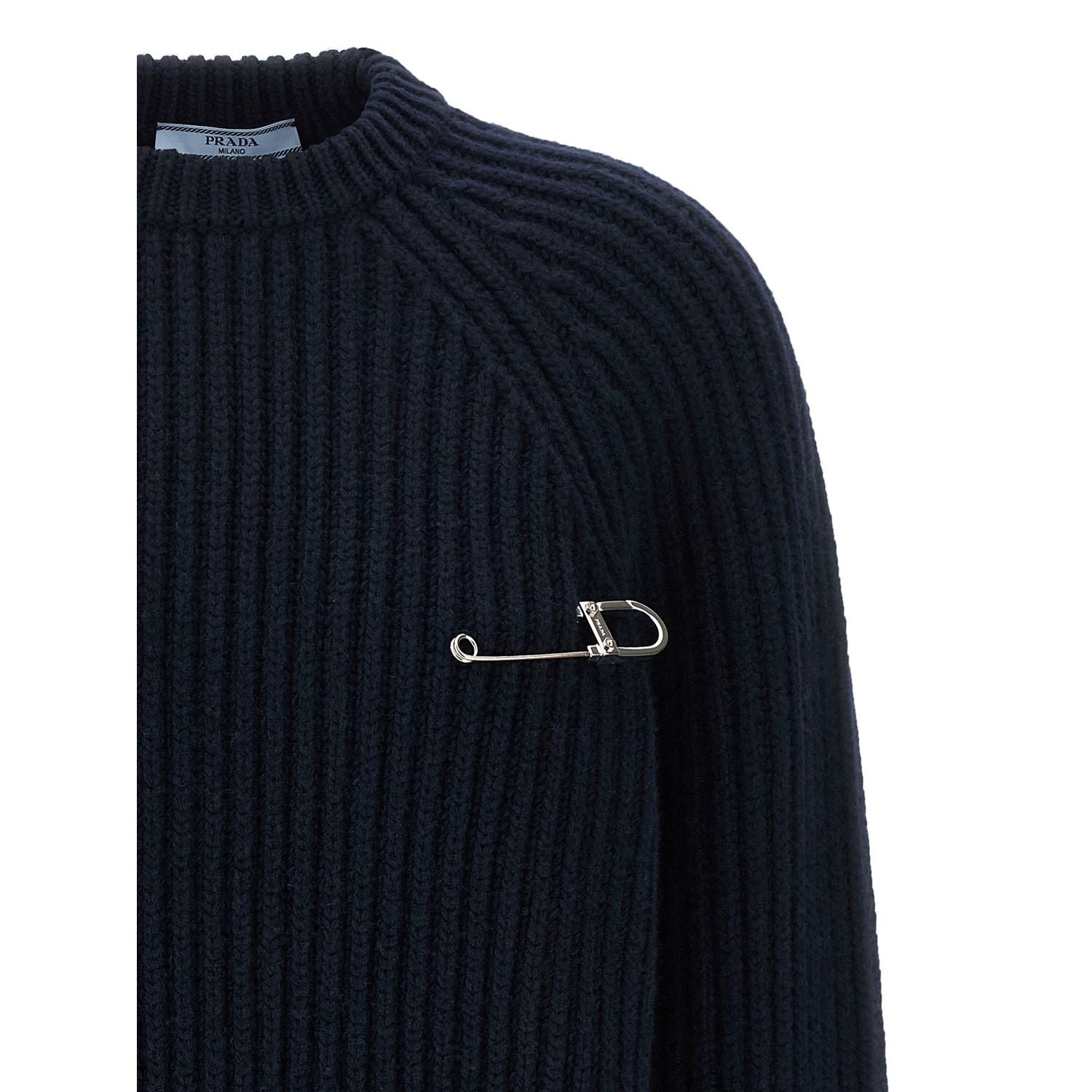 Prada Blue Virgin Wool Cardigan