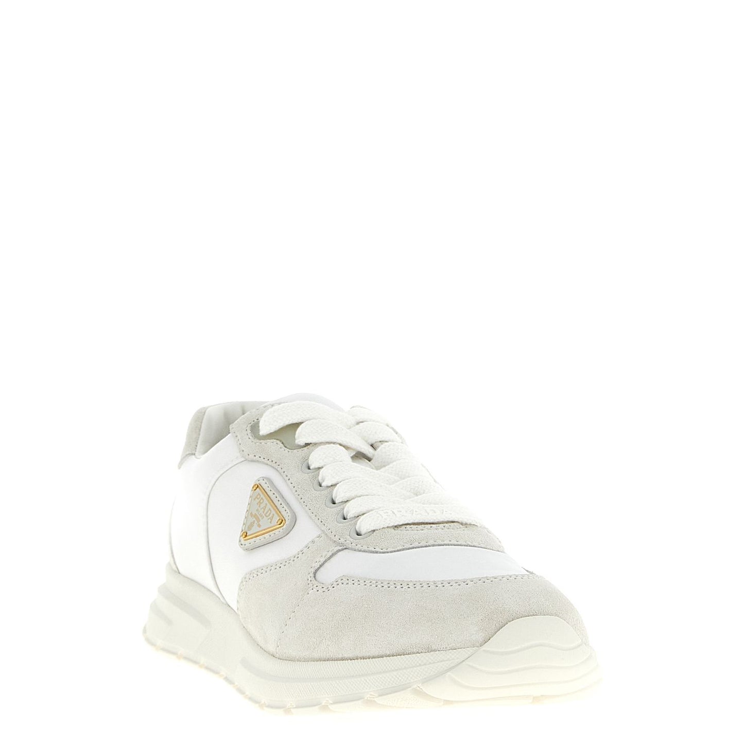 Prada White Polyamide Low Top Sneakers