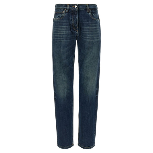Prada Blue Cotton Straight-Leg Jeans