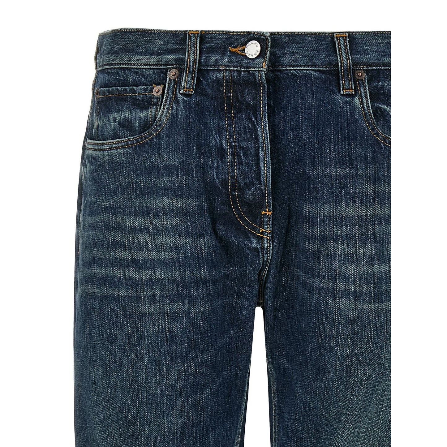 Prada Blue Cotton Straight-Leg Jeans