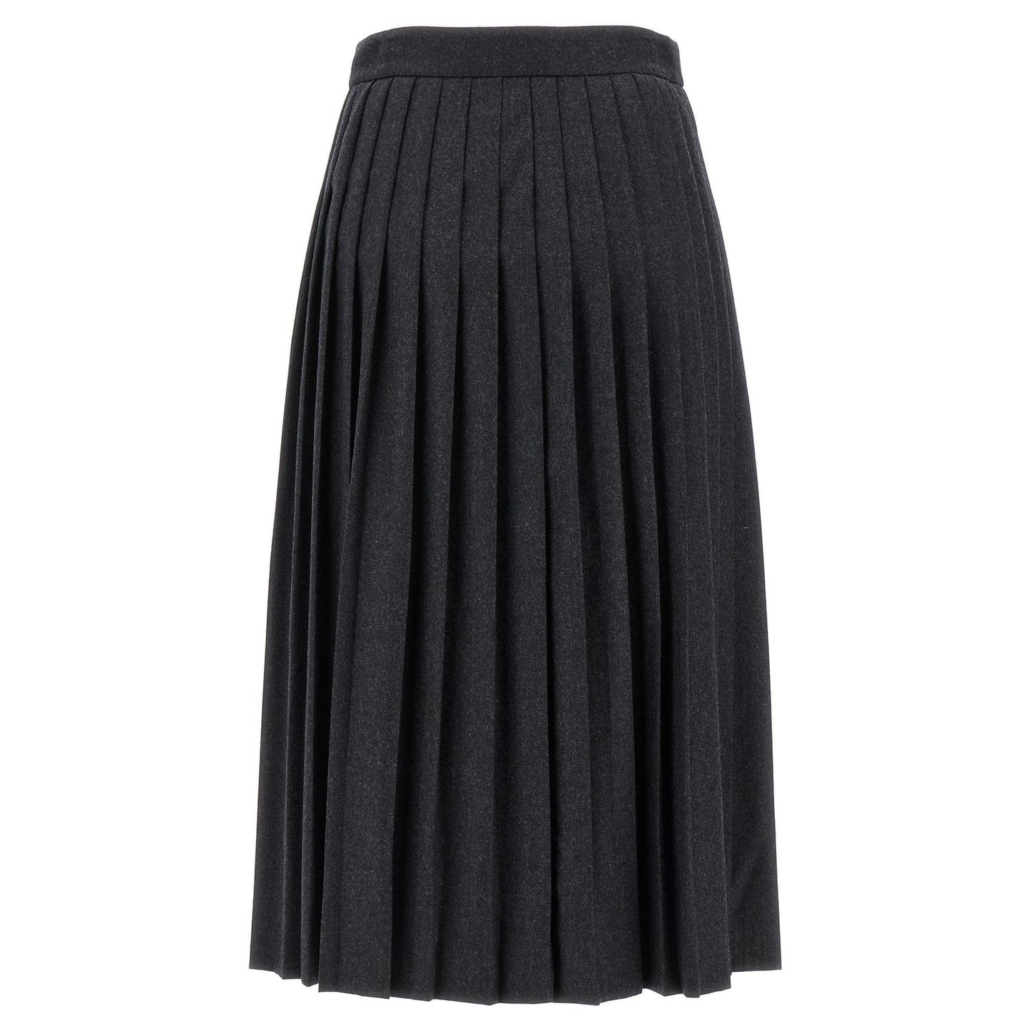 Prada Gray Virgin Wool Midi Skirt