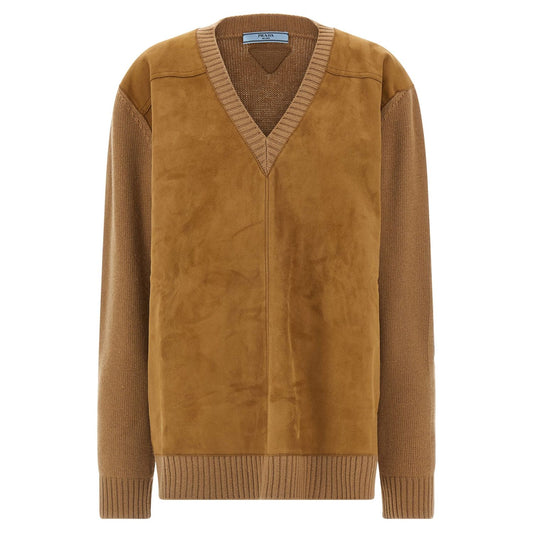 Prada Brown Virgin Wool Cardigan