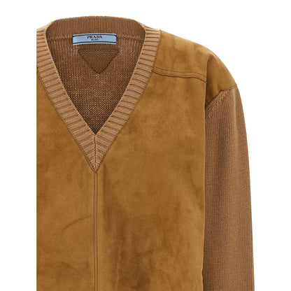 Prada Brown Virgin Wool Cardigan
