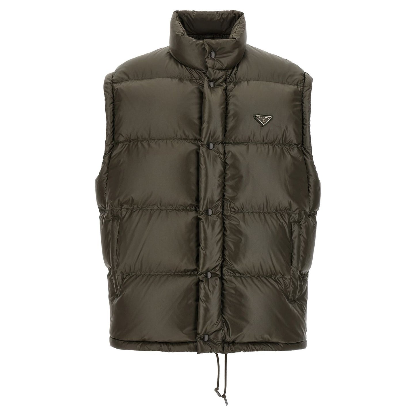 Prada Gray Recycled Polyamide Full-Length Jacket
