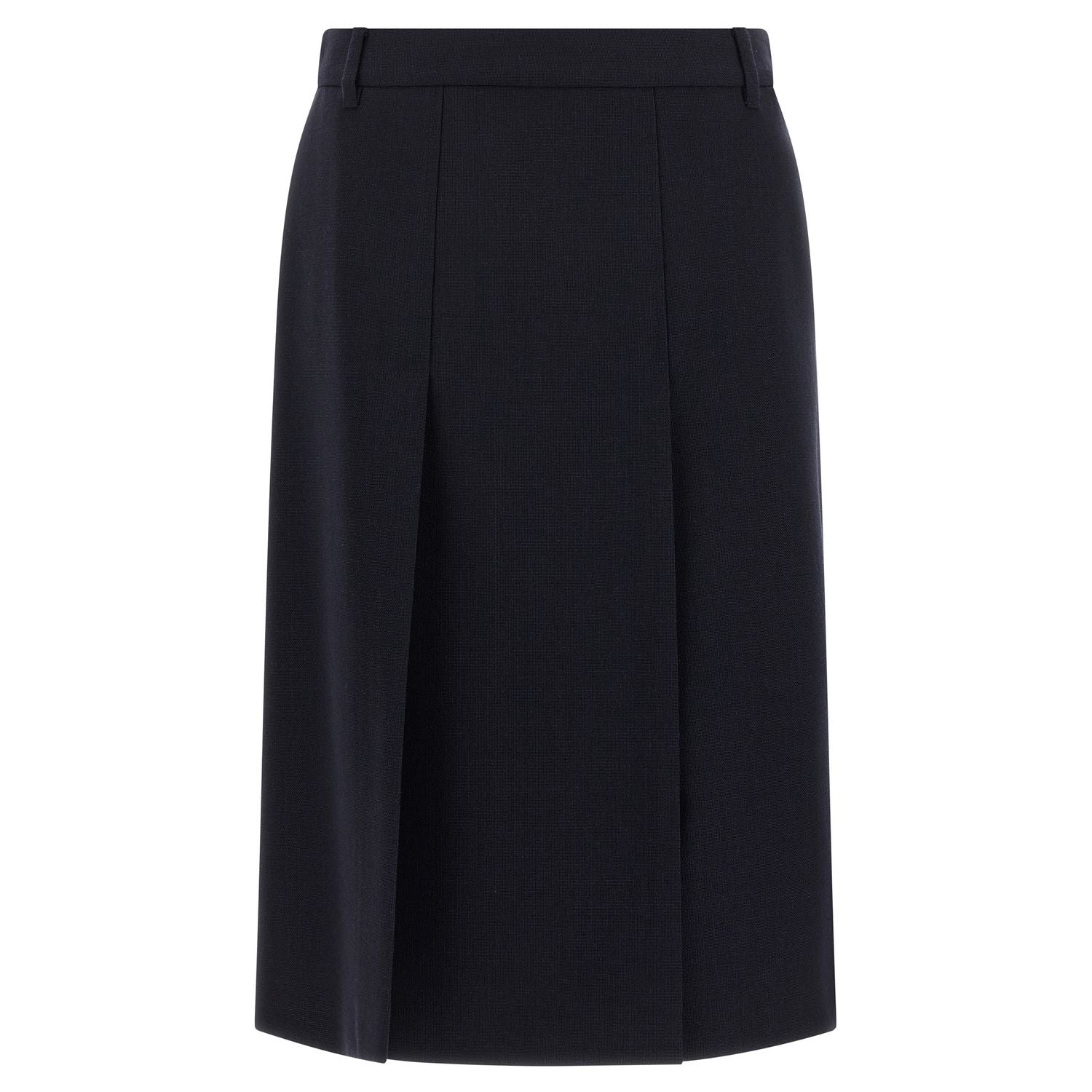 Prada Blue Virgin Wool Midi Skirt