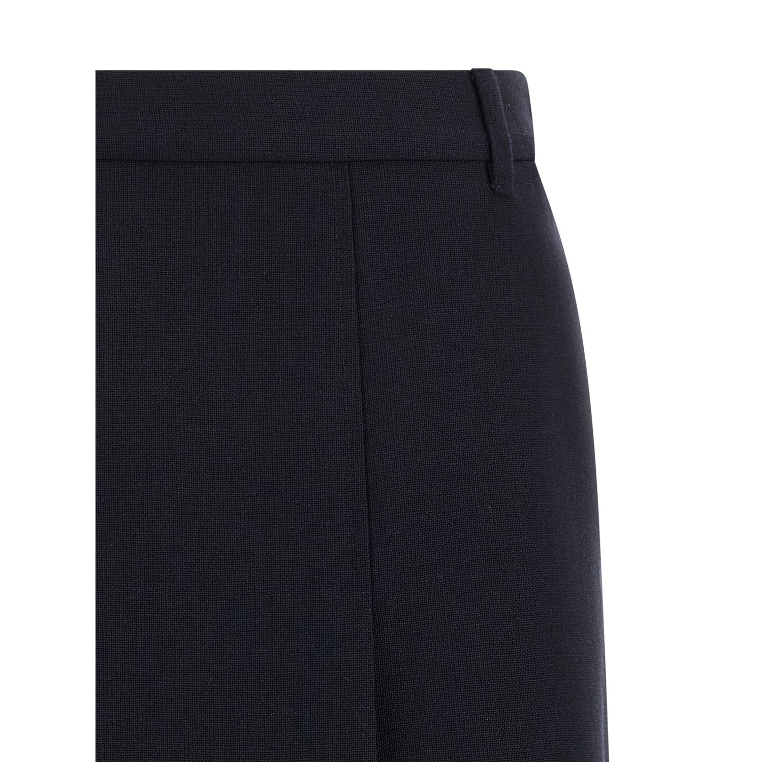 Prada Blue Virgin Wool Midi Skirt