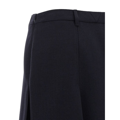 Prada Blue Virgin Wool Midi Skirt