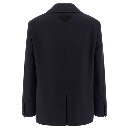 Prada Blue Virgin Wool Blazer