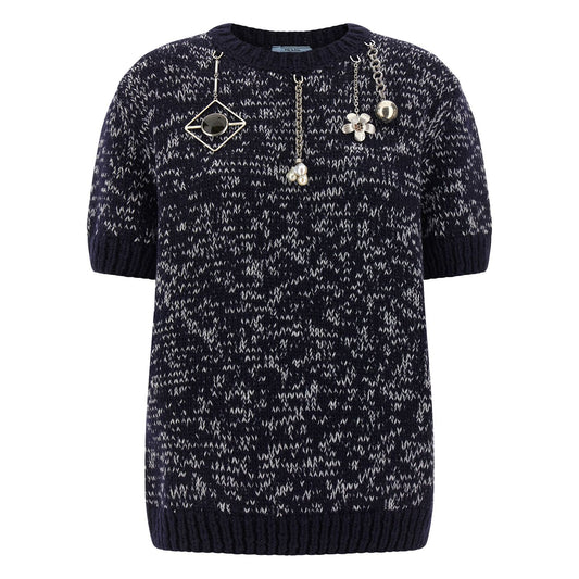 Prada Multicolor Virgin Wool Cardigan