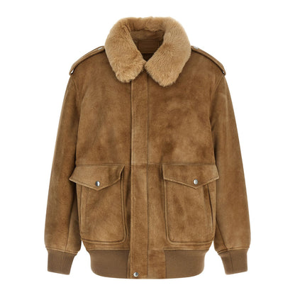 Prada Beige Lamb Leather Bomber