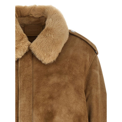 Prada Beige Lamb Leather Bomber
