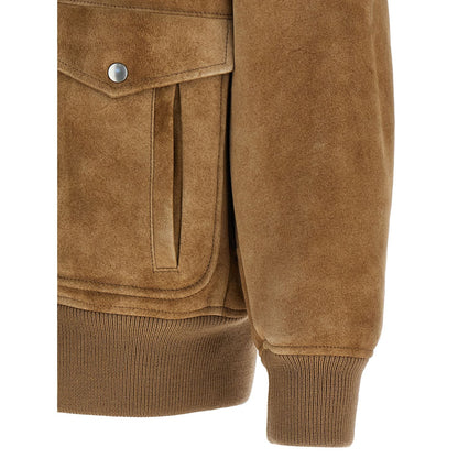 Prada Beige Lamb Leather Bomber