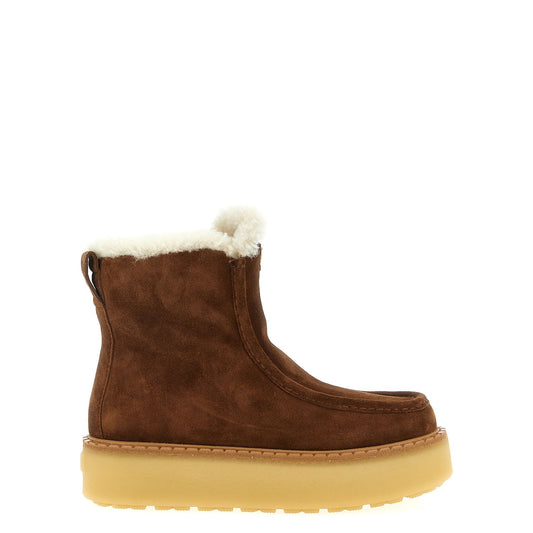 Prada Brown Calfskin Ankle Boots