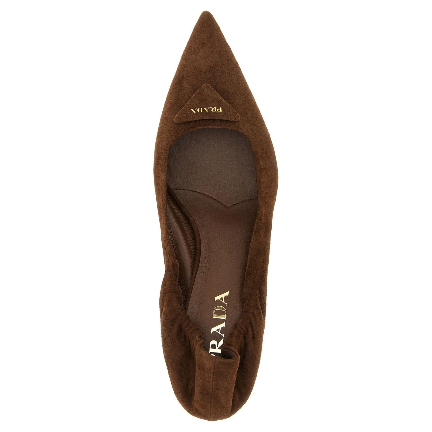 Prada Brown Lamb Leather Mid Heel Pumps