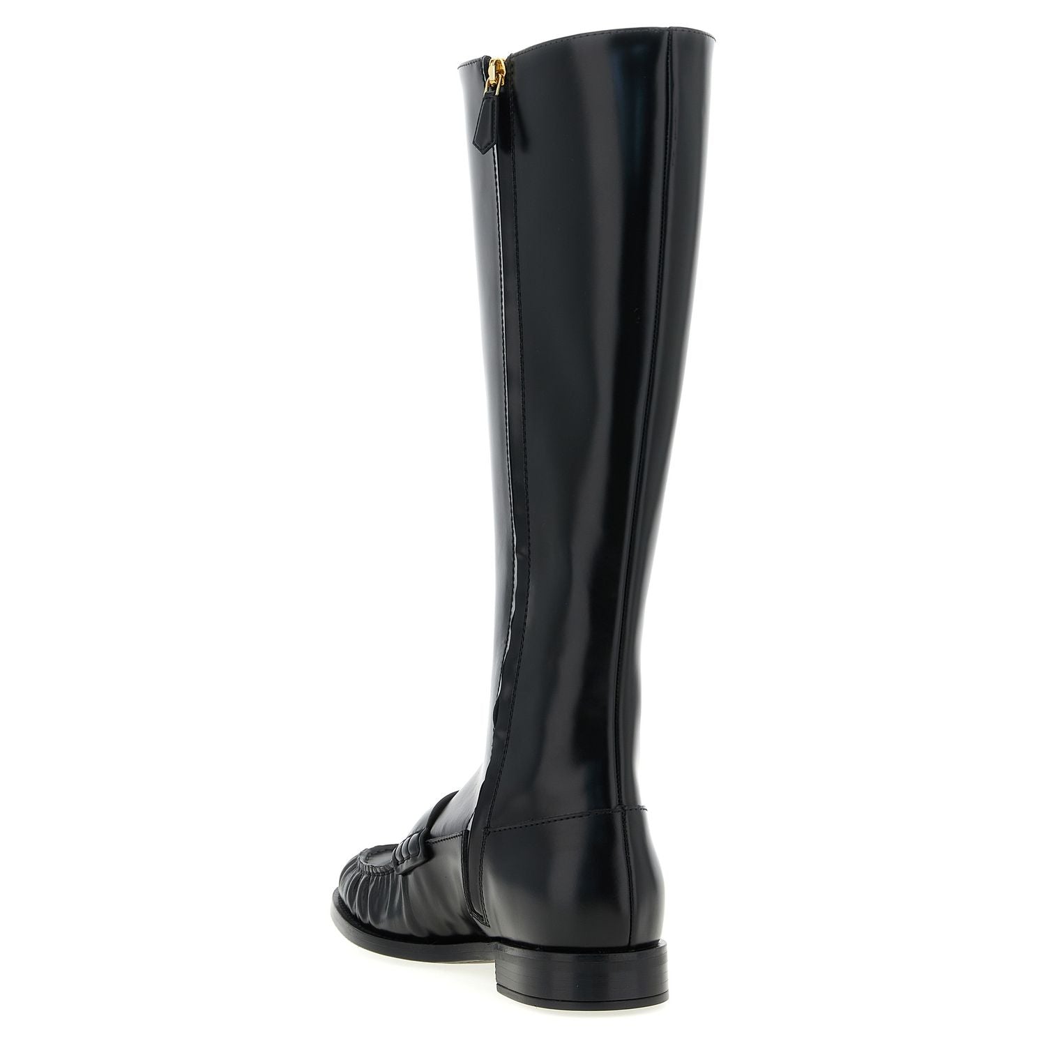 Prada Black Calfskin Over The Knee