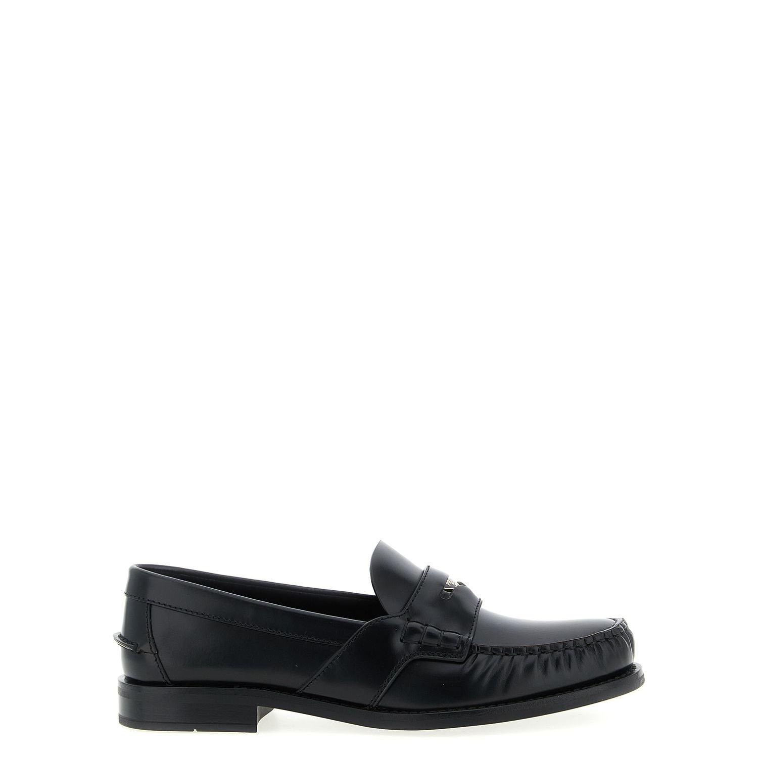 Prada Black Calfskin Slip-On Loafers