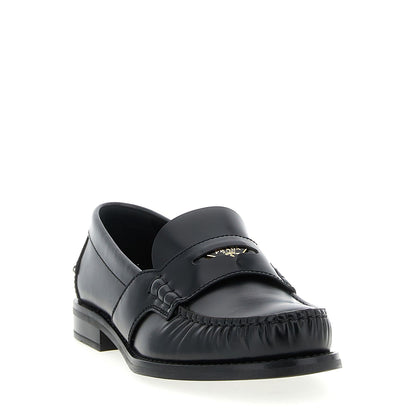 Prada Black Calfskin Slip-On Loafers