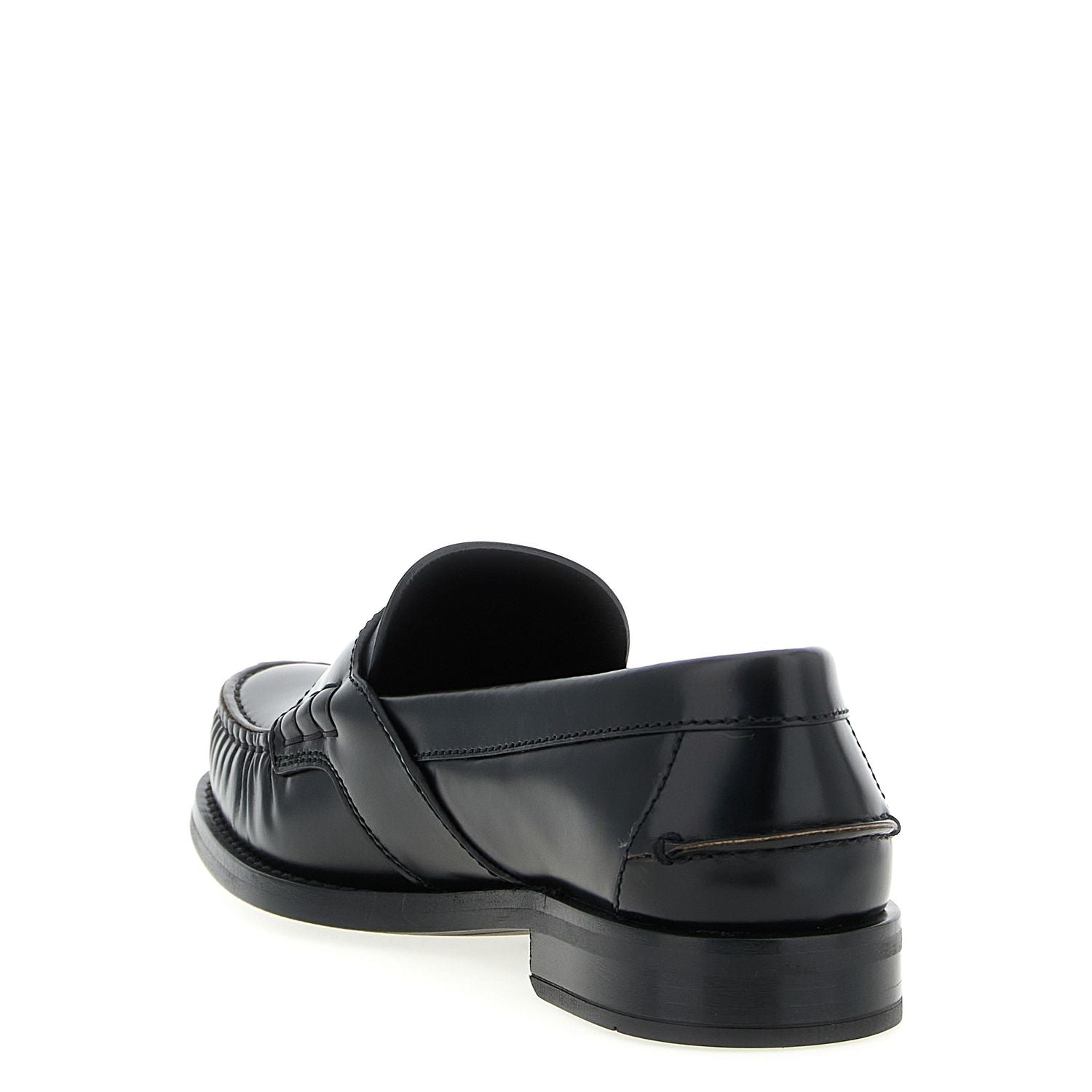 Prada Black Calfskin Slip-On Loafers