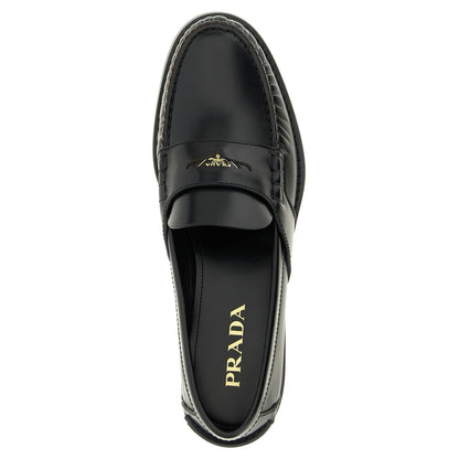 Prada Black Calfskin Slip-On Loafers
