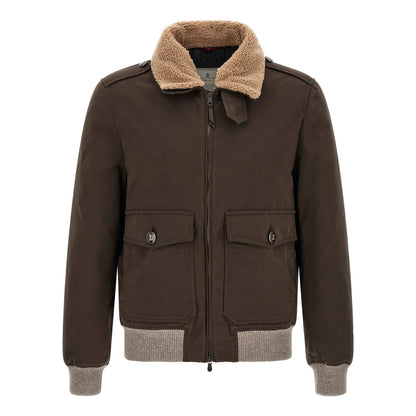 Brunello Cucinelli Brown Cotton Bomber