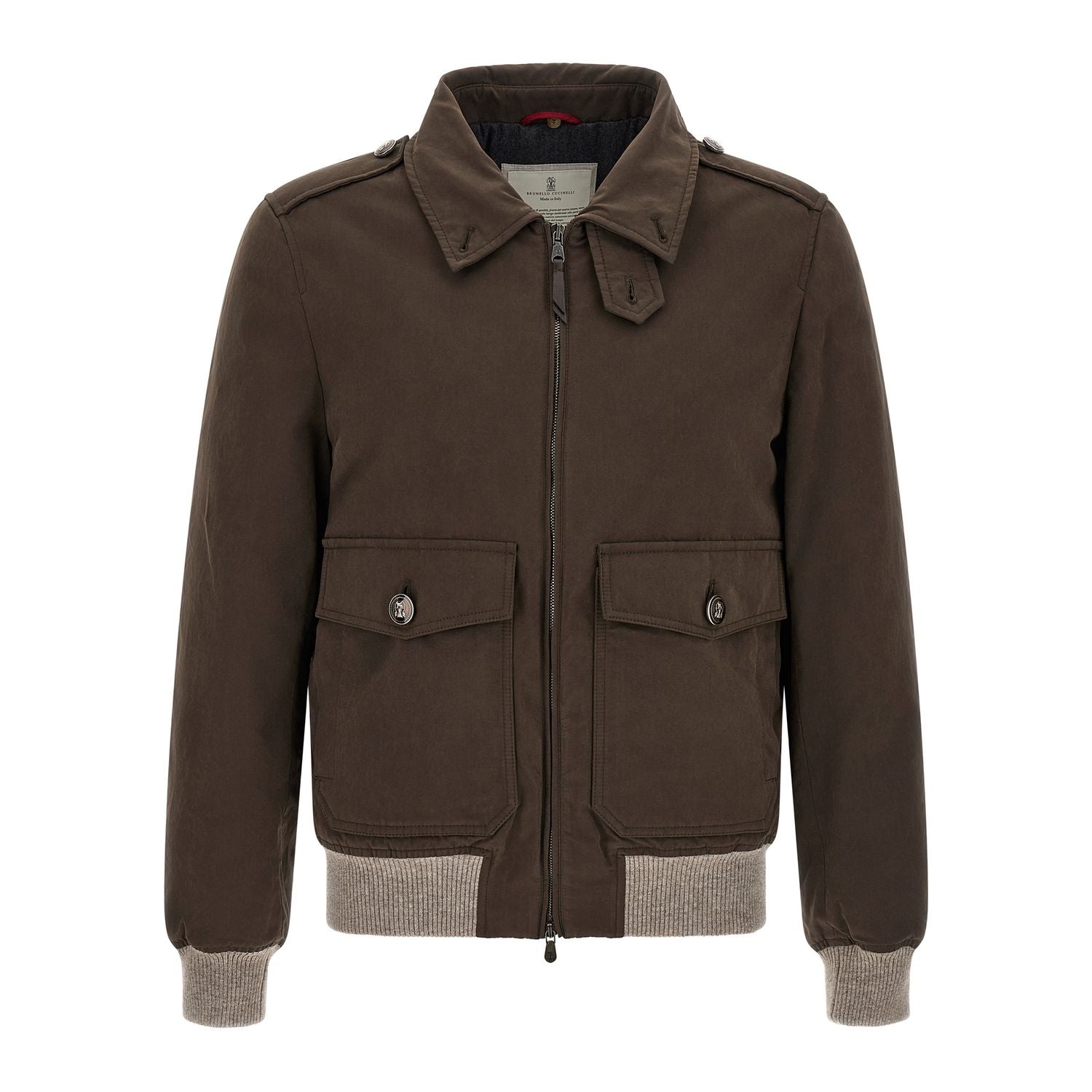 Brunello Cucinelli Brown Cotton Bomber