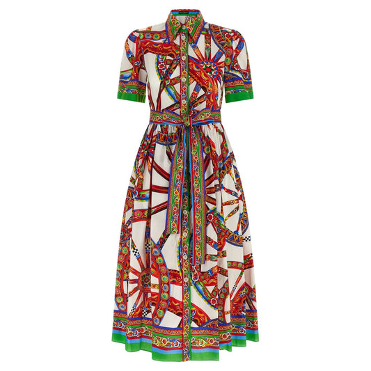 Dolce & Gabbana Multicolor Cotton Midi Dress