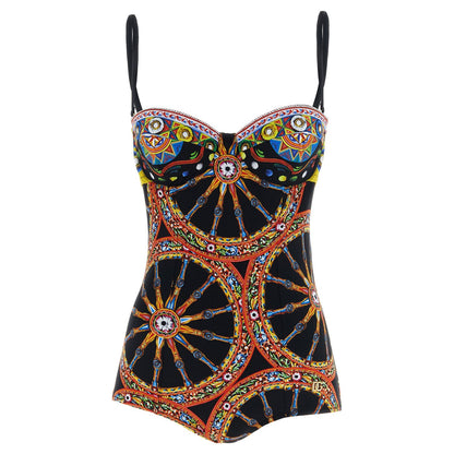 Dolce & Gabbana Multicolor Polyamide One-Piece Swimsuit