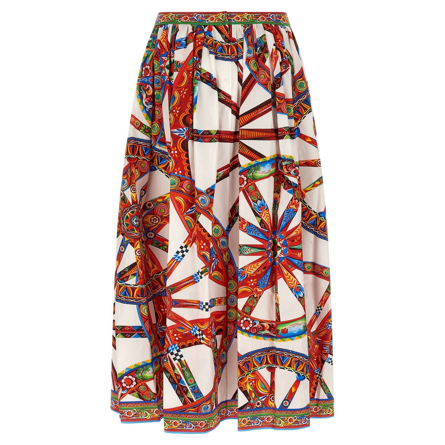 Dolce & Gabbana Multicolor Cotton Midi Skirt