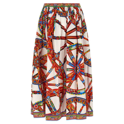 Dolce & Gabbana Multicolor Cotton Midi Skirt