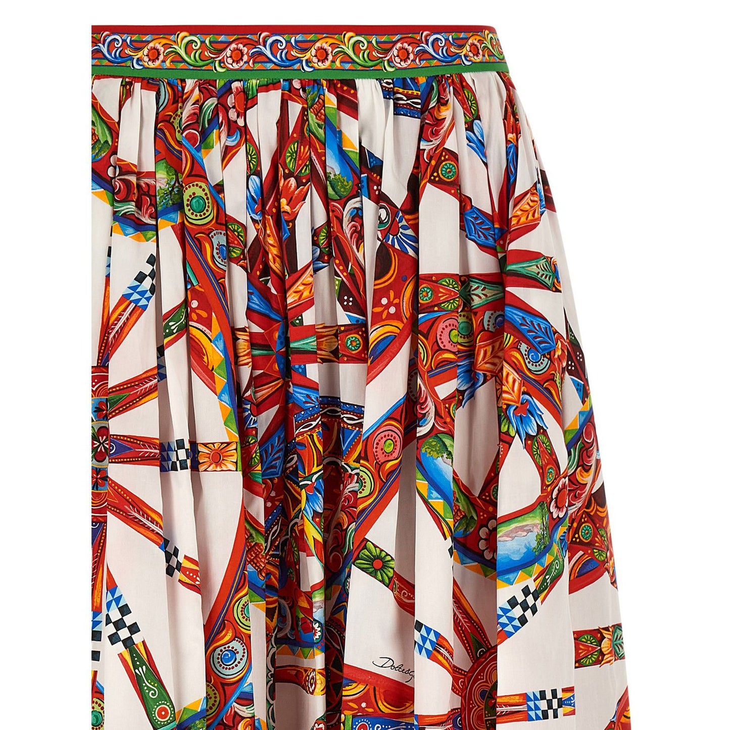 Dolce & Gabbana Multicolor Cotton Midi Skirt