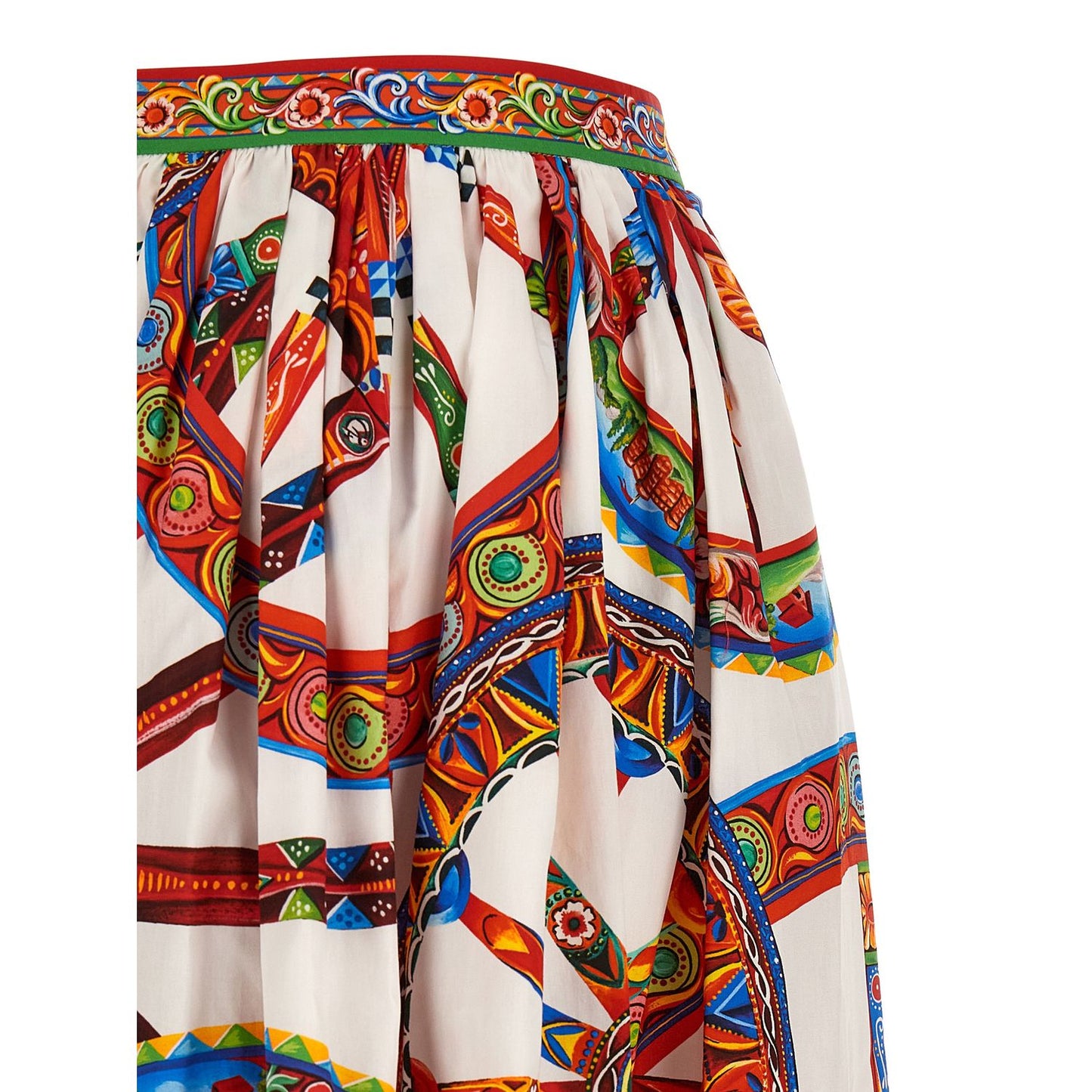 Dolce & Gabbana Multicolor Cotton Midi Skirt