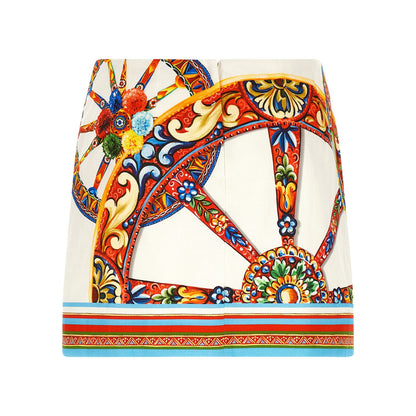 Dolce & Gabbana Multicolor Cotton Long Skirt