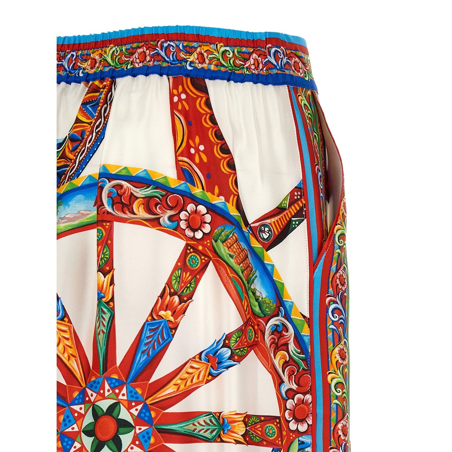 Dolce & Gabbana Multicolor Silk Casual Pants