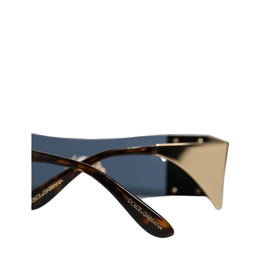 Dolce & Gabbana Gold Metal DG2263 Rectangle Snakeskin Frame Sunglasses