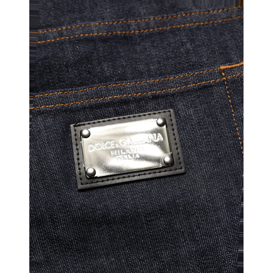 Dolce & Gabbana Dark Gray Cotton Slim Fit Men Denim Jeans