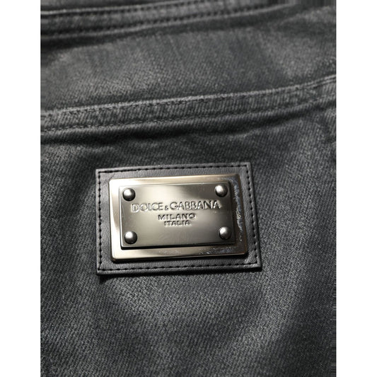 Dolce & Gabbana Dark Gray Cotton Loose Fit Men Denim Jeans