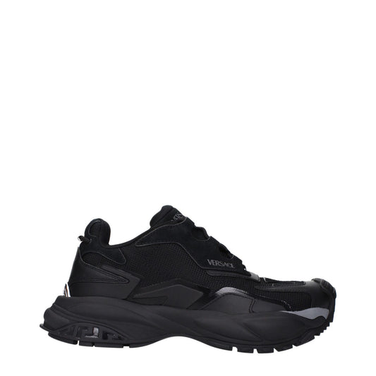 Versace Black Fabric Chunky Sneakers