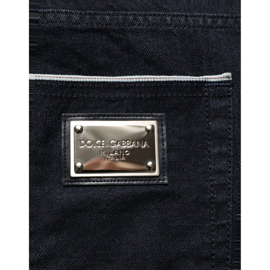 Dolce & Gabbana Black Cotton Stretch Straight Men Denim Jeans