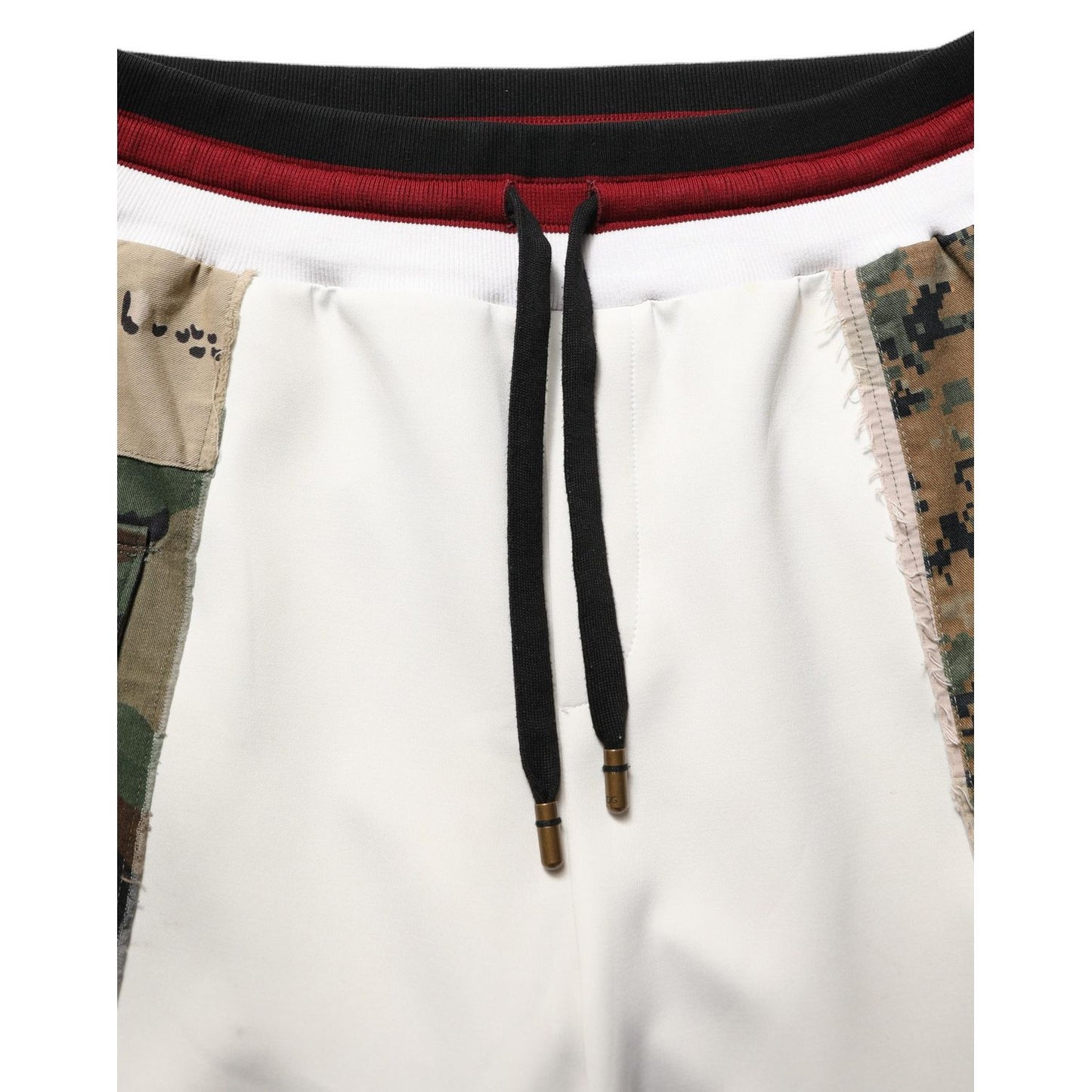 Dolce & Gabbana White Camouflage Patchwork Sweatpants Pants