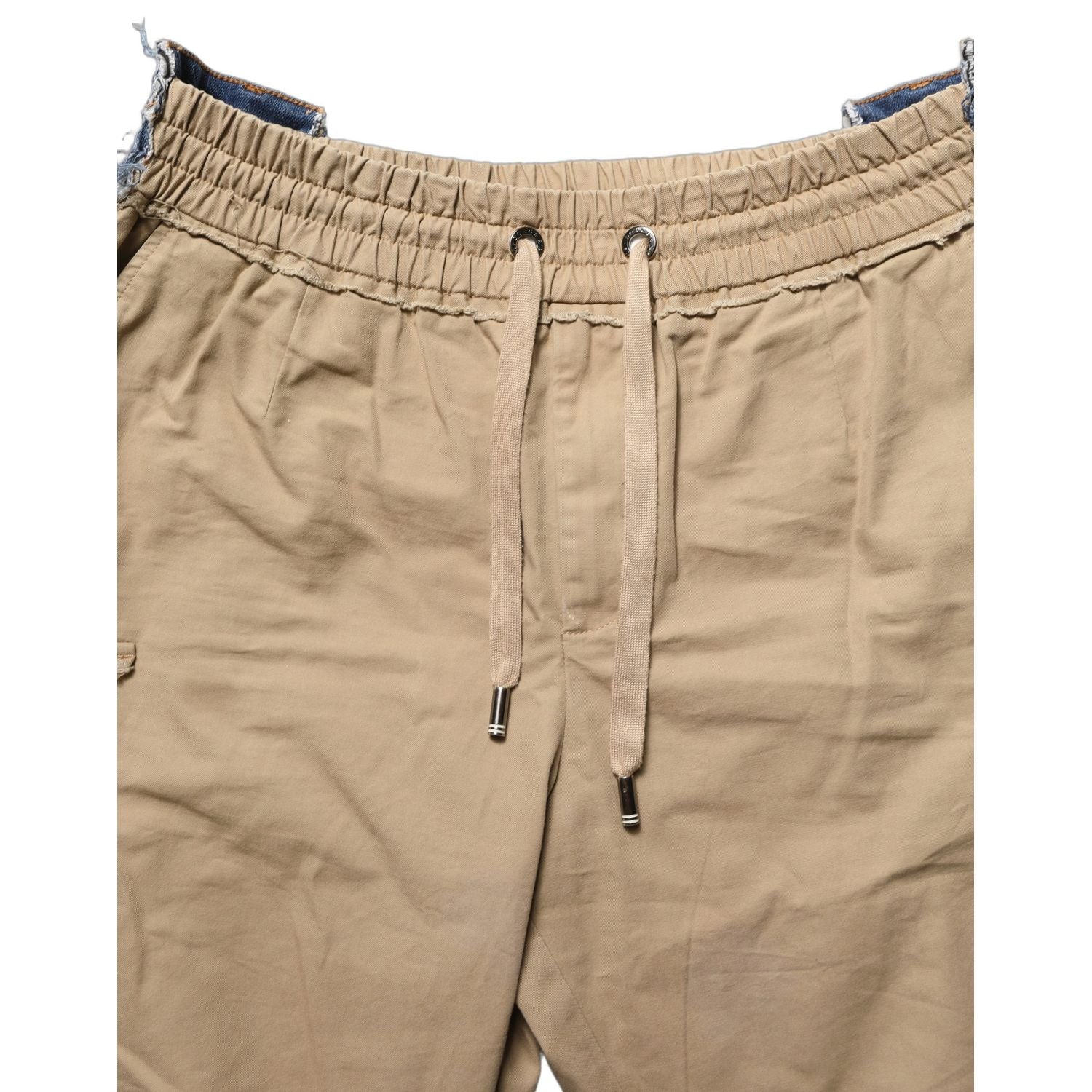 Dolce & Gabbana Beige Cotton Cargo Drawstring Trouser Pants