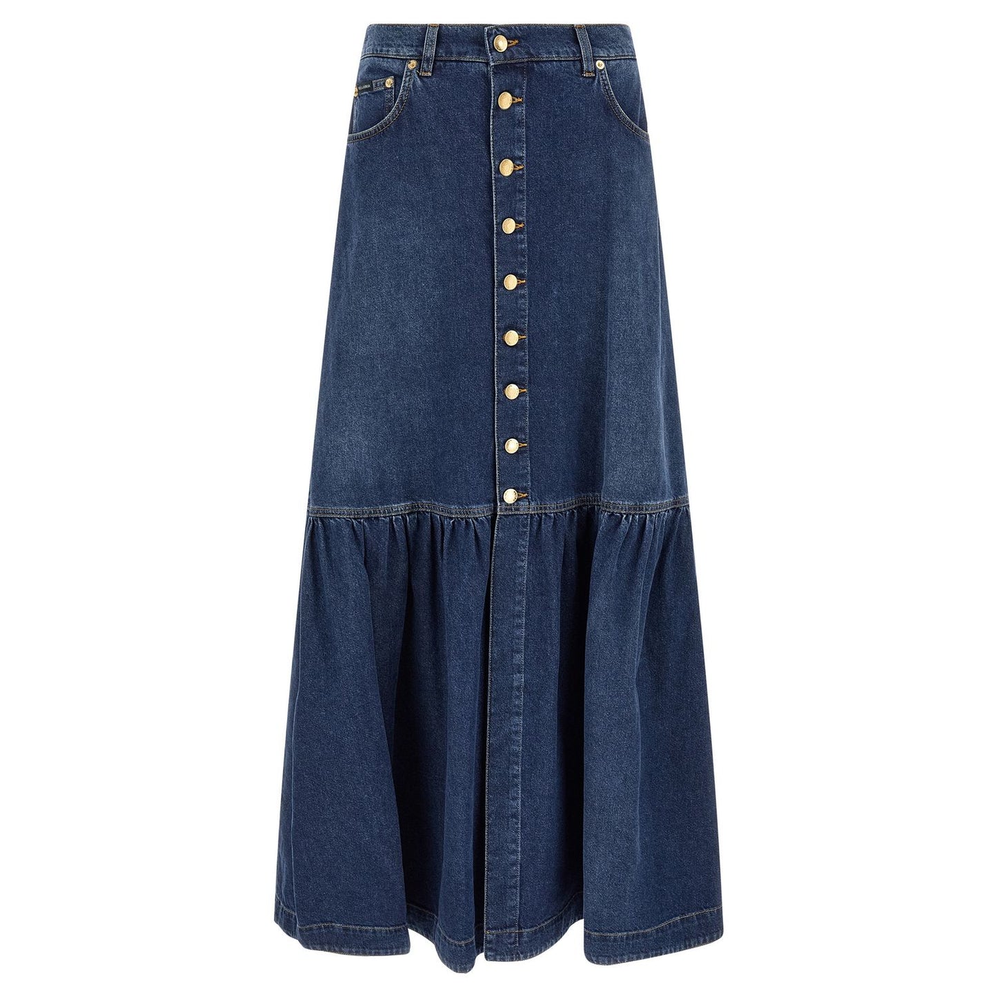 Dolce & Gabbana Blue Cotton Mini Skirt