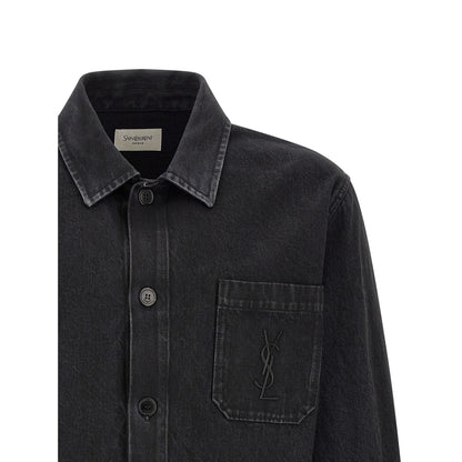 Saint Laurent Black Cotton Blouse