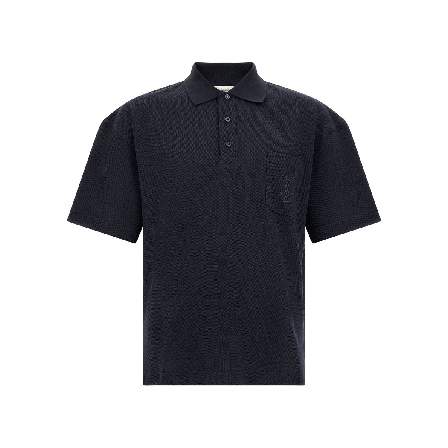 Saint Laurent Blue Cotton Polo Shirt