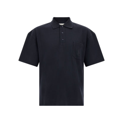 Saint Laurent Blue Cotton Polo Shirt