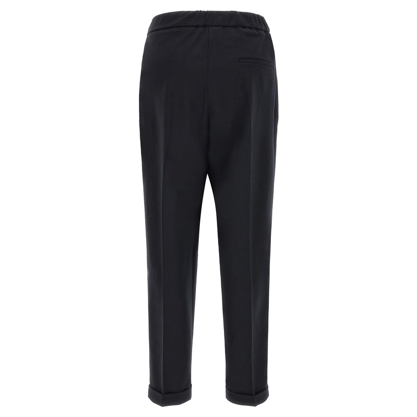 Alberto Biani Black Polyester Cropped Pants
