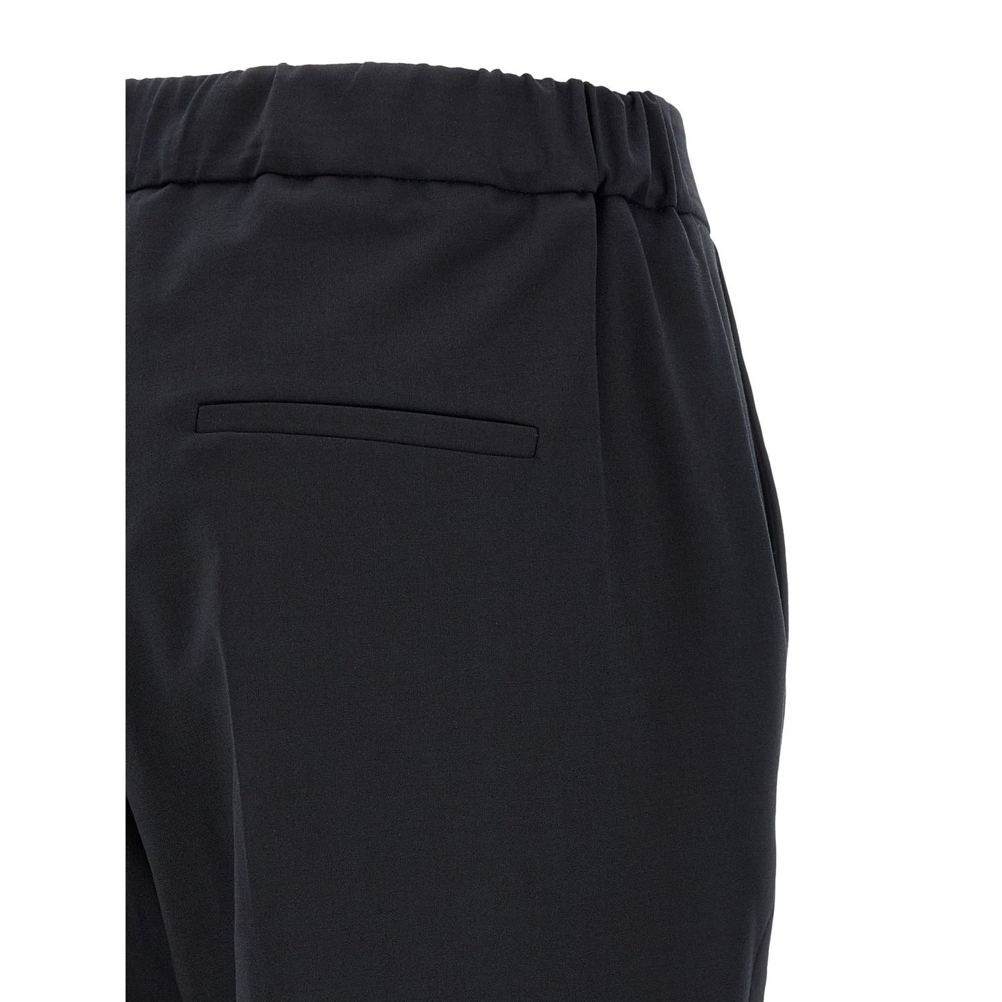 Alberto Biani Black Polyester Cropped Pants
